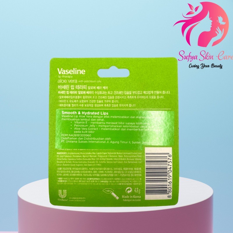 (hàng Mới Về) Son Dưỡng Môi Vaseline Chiết Xuất Lô Hội 4.8g | BigBuy360 - bigbuy360.vn