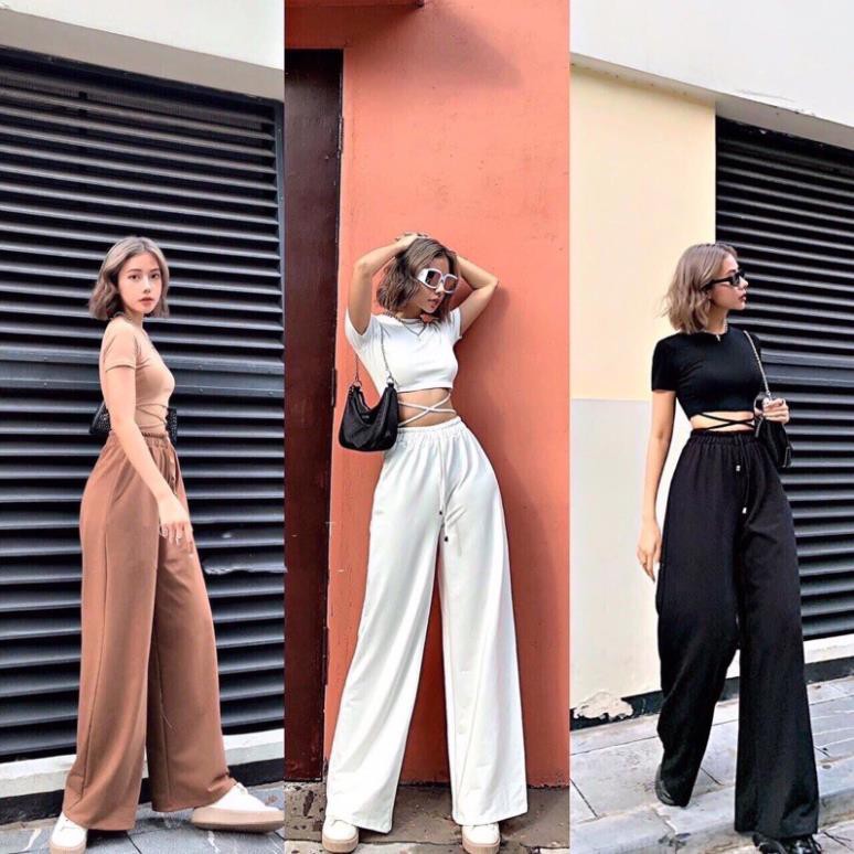 Áo Croptop, Áo Thun Nữ Cột Dây Ngang Eo Siêu Hot CP07