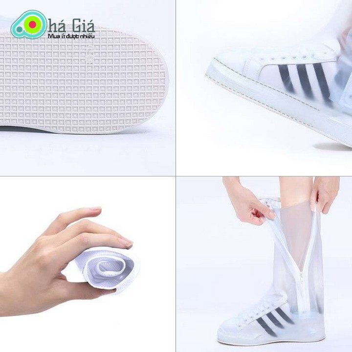 Bao trùm giày đi mưa áo mưa giày dép dạng ủng bằng cao su trong suốt khô ráo mùa mưa bão | BigBuy360 - bigbuy360.vn