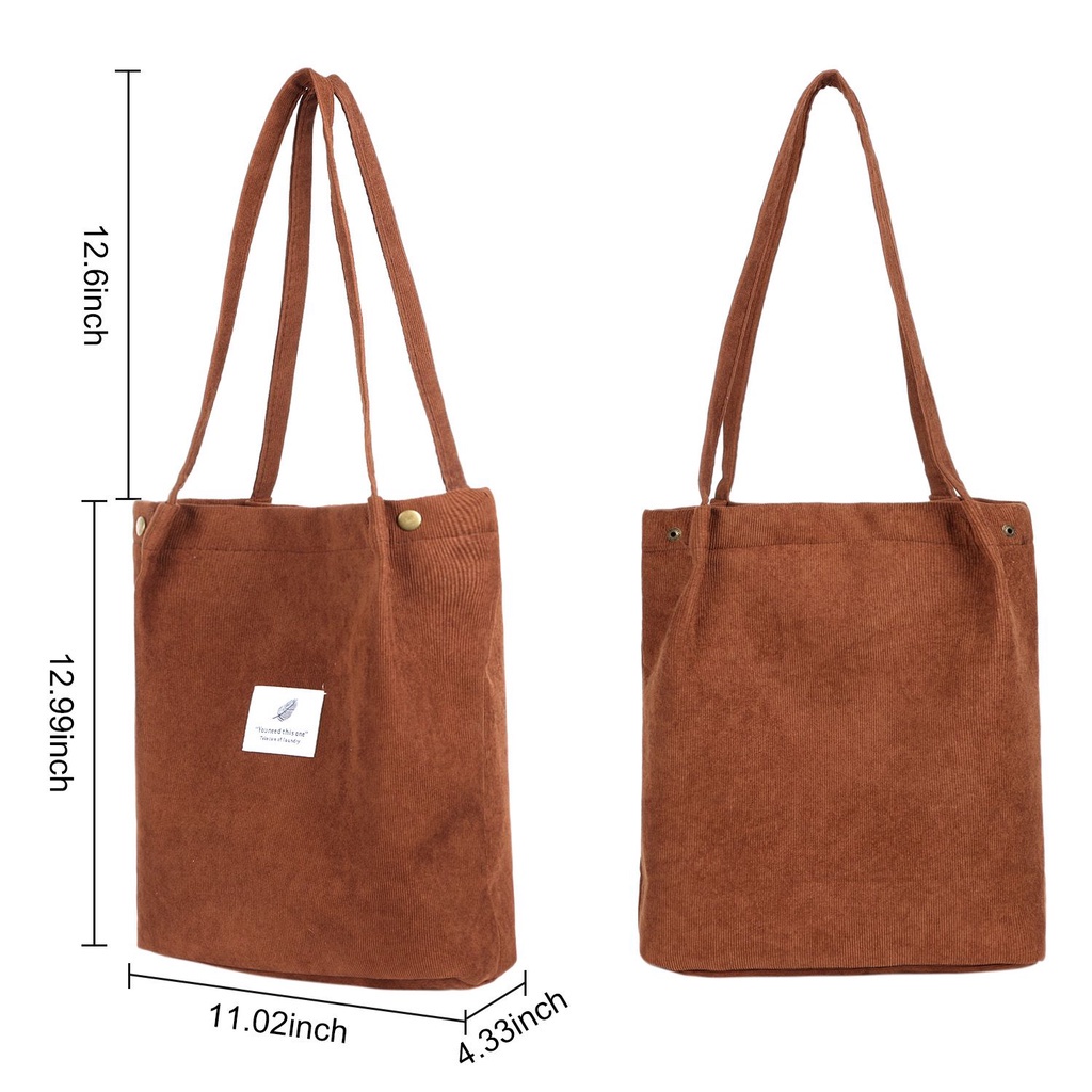 Túi tote đeo vai bằng vải nhung cỡ lớn nhiều màu thời trang cho nữ