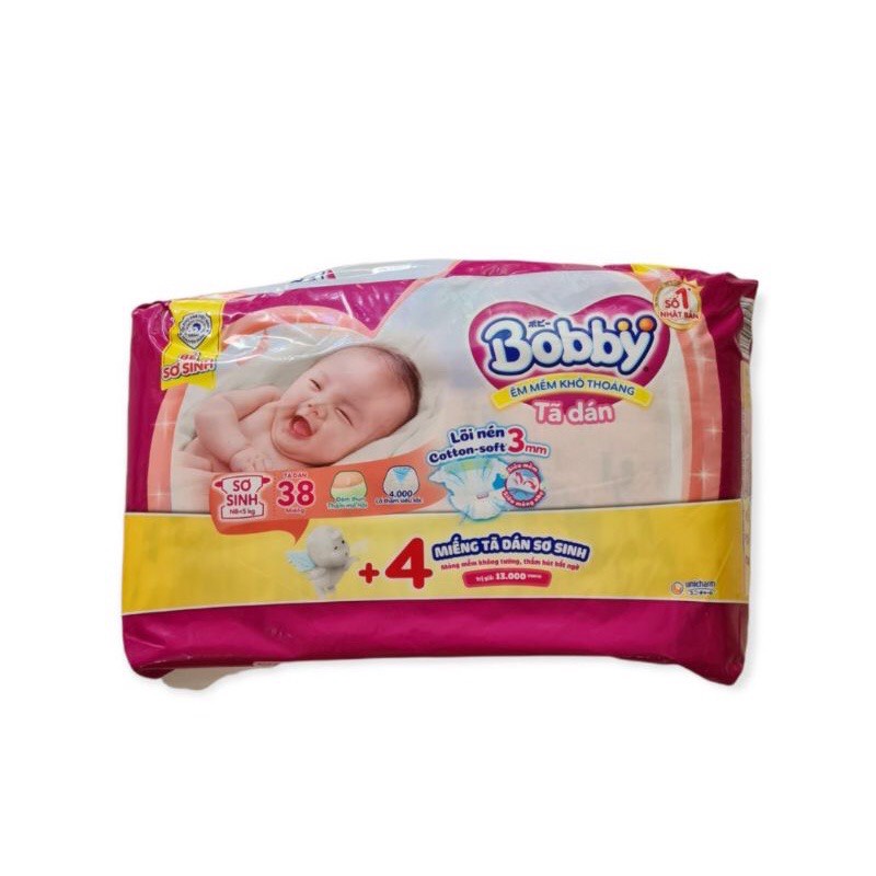 Tã dán Bobby Xs 42 miếng cho bé sơ sinh dưới 5kg