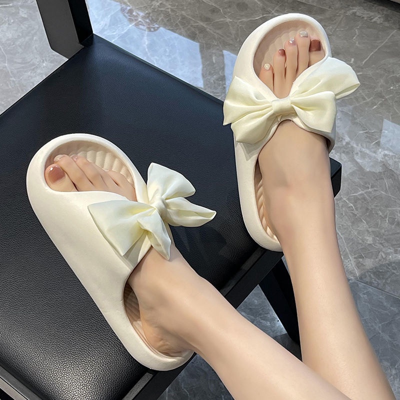 Dép Nữ Đế Dày Đính Nơ Thời Trang Xinh Xắn
