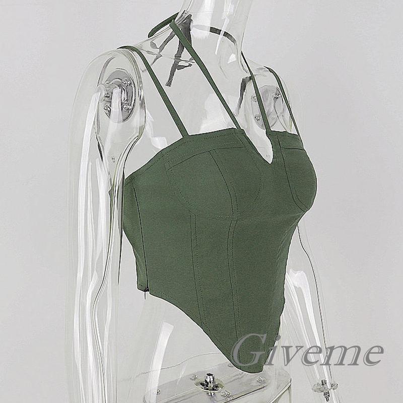 Áo Lửng Hai Dây Màu Trơn Thời Trang Mùa Hè Cho Nữ