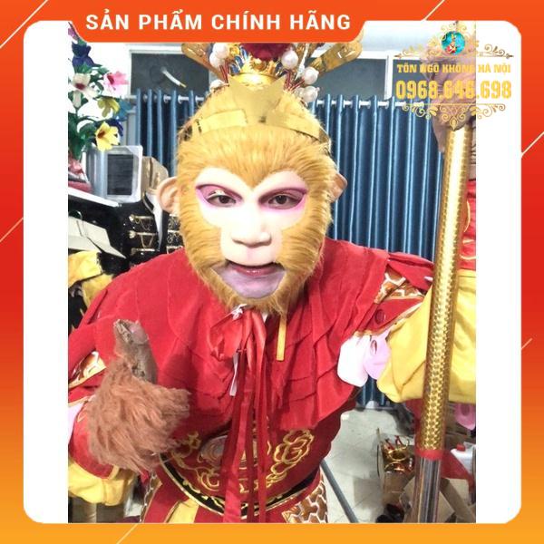 Bộ Tôn Ngộ Không Tề Thiên Đại Thánh người lớn mặt nạ cấy tóc, giáp thêu cao cấp