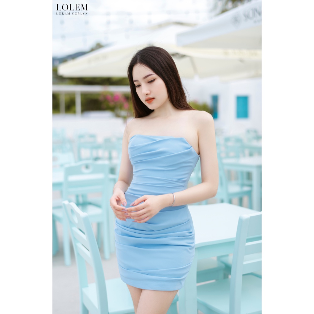 Đầm ôm body LOLEM DO186 thiết kế cúp ngực vải sạn lụa mềm mịn và co giãn