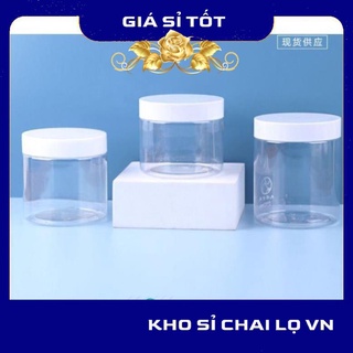 Hủ đựng kem ❤ hủ nhựa pet trong nắp trắng 50g 100g 200g 250g đựng kem, chiết mỹ phẩm , phụ kiện du lịch