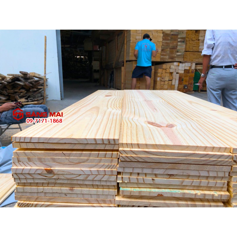 Tấm gỗ thông mặt rộng 20cm x dày 1cm x dài 120cm + láng nhẵn mịn 4 mặt
