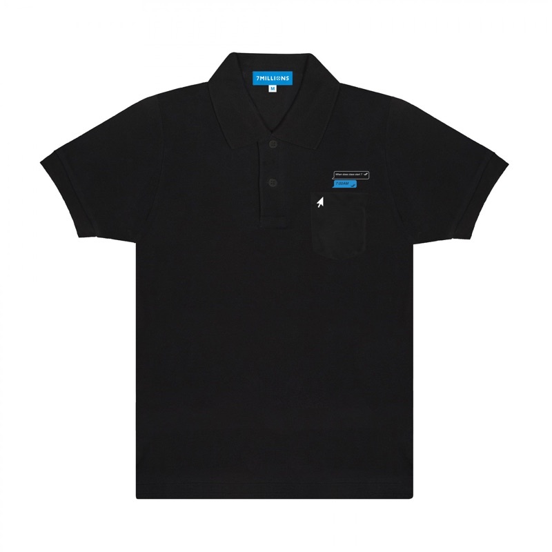 Áo Polo 7millions Basic - Màu đen - Unisex - Form cổ bẻ tay ngắn - Vải Cotton Organic cao cấp