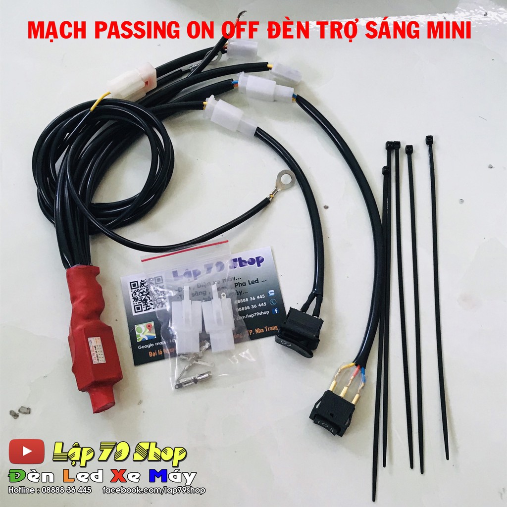 Mạch Passing On Off Gắn Đèn Trợ Sáng Mini Bi Cầu 3 dây