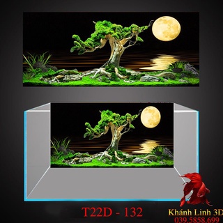 Tranh 3D Bể Cá Cảnh Mẫu Thủy Sinh - Tranh Bể Cá Sẵn Keo Dán - Tặng Kèm Bộ Dụng Cụ Dán