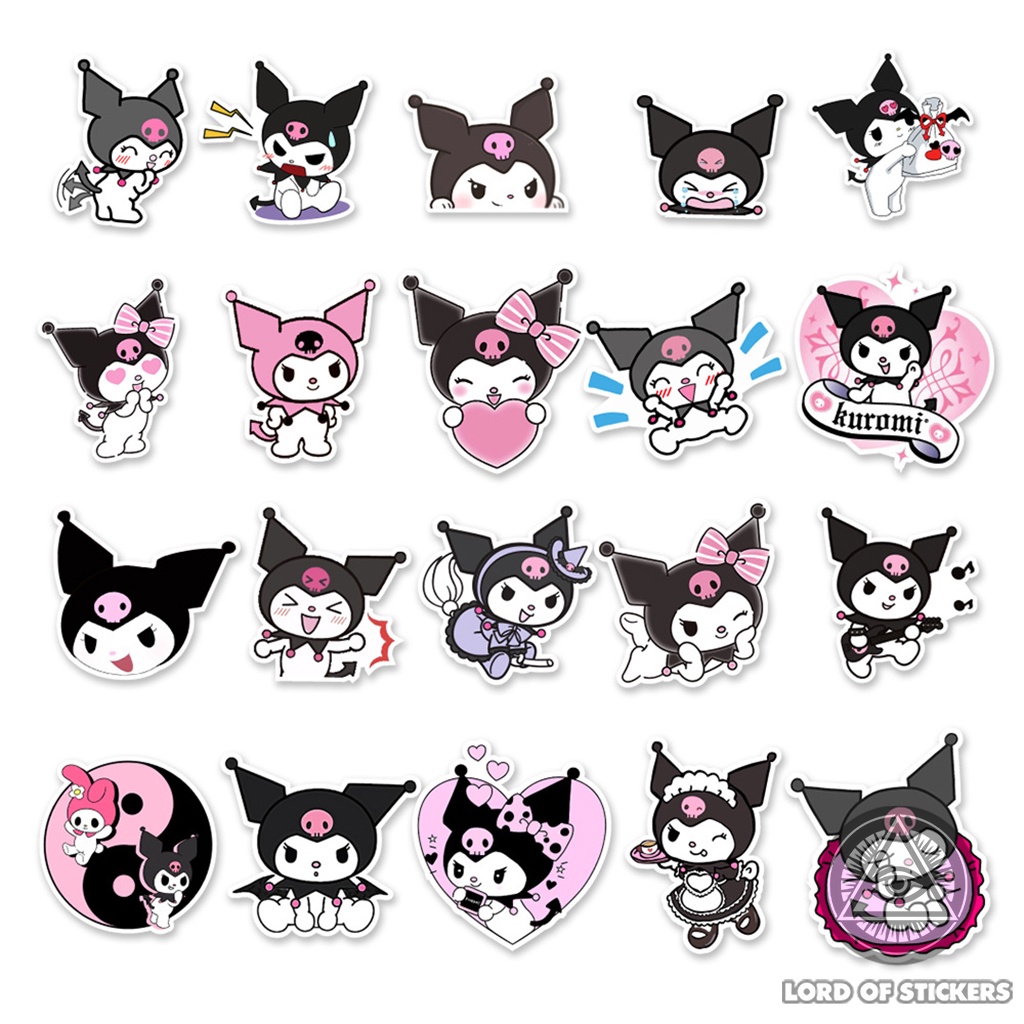 Set 50 Sticker Kuromi Cute Nhãn Dán Nhân Vật Hoạt Hình Dễ Thương Chống Thấm Nước Trang Trí Mũ Bảo Hiểm, Laptop, Vali, Sổ