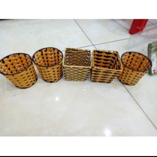 Giỏ đan nhựa giả mây
