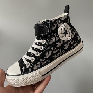 Size 25 đến 35 Giày vải cao cổ trẻ em quai dán đế kếp (ib check size)