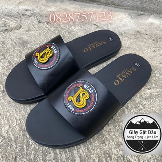 Dép Da Nam 1 Bản Đen B-wear 1986 Da Bò Nguyên Tấm Đế Cao Su Kèm Video Test Lửa Ảnh Thật Bảo Hành 12 ThángH- 138