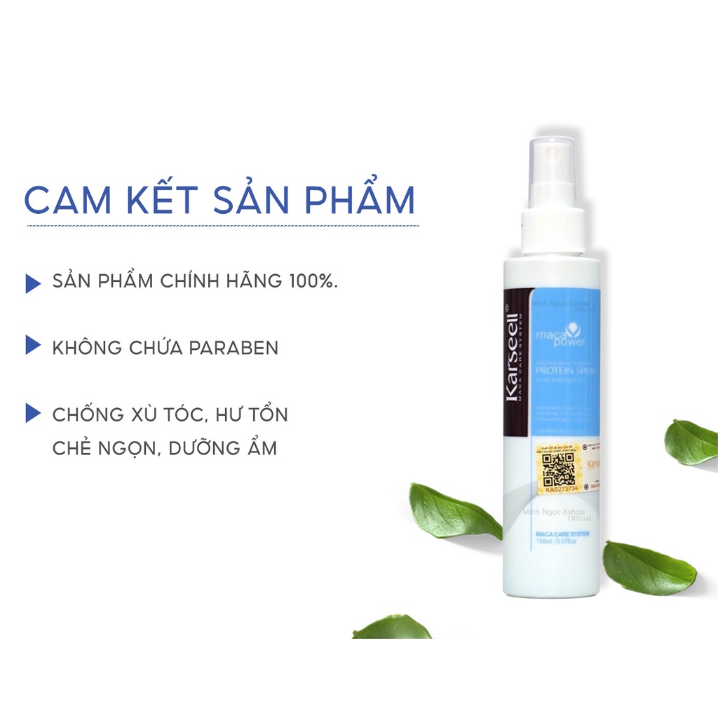 Xịt Dưỡng Tóc Chống Cháy - Gỡ Rối Tóc Karseell 150ml Xịt dưỡng 2 lớp cao cấp chống nhiệt cao