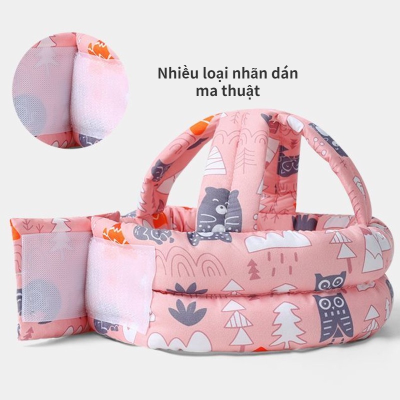 mũ bảo vệ đầu cho bé mũ bảo hiểm cho bé mũ có tóc cho bé Gối Đệm Bảo Vệ Đầu Chống Va Chạm Cho Bé