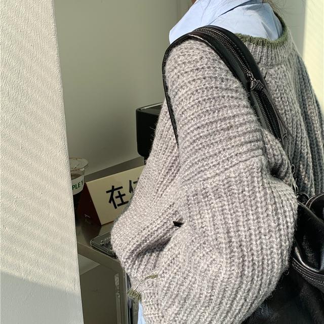 Áo Khoác Cardigan Dài Tay Cổ Chữ v Form Rộng Thời Trang Nhật Bản