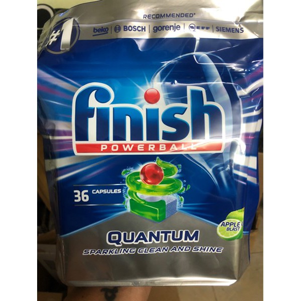 [TRỢ GIÁ THƯƠNG HIỆU]  Viên rửa bát Finish Quantum (Hương chanh táo) dành cho máy rửa bát
