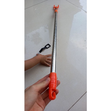 Cây phơi quần áo inox, gậy lấy đồ trên cao rút gọn kéo dài 1,35 mét
