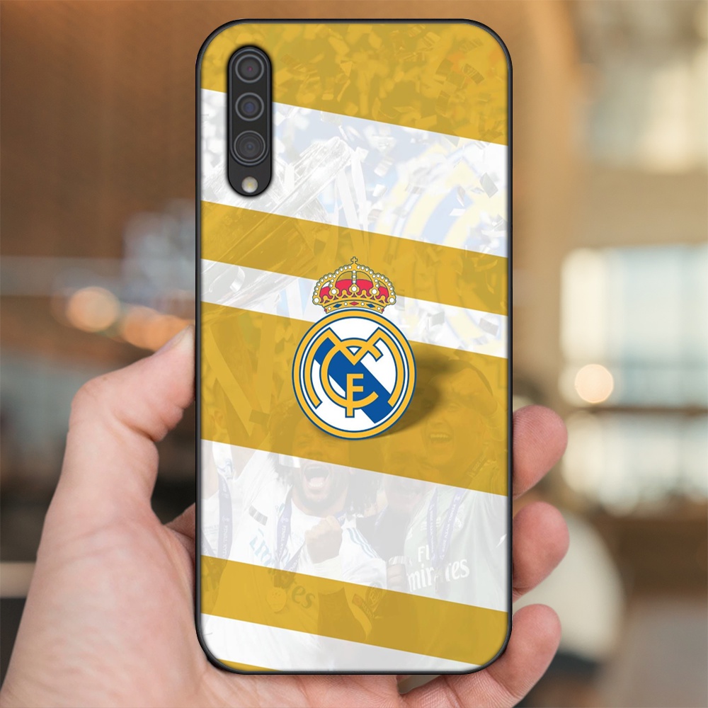 Ốp lưng Samsung A30S, A50, A50S, A70, A70S viền đen in hình Real Madrid