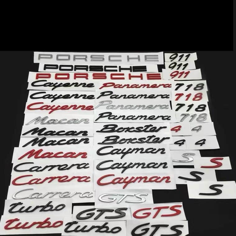 Logo Dán Trang Trí Xe Hơi Porsche Macan Cayenne Cayman Panamera Carrera Boxster GTS 911 718 4 s turbo