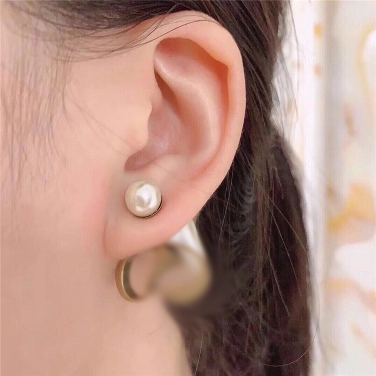 Khuyên tai kim xỏ bằng bạc 925 gắn ngọc trai giả cao cấp phong cách retro thời trang cho nữ
