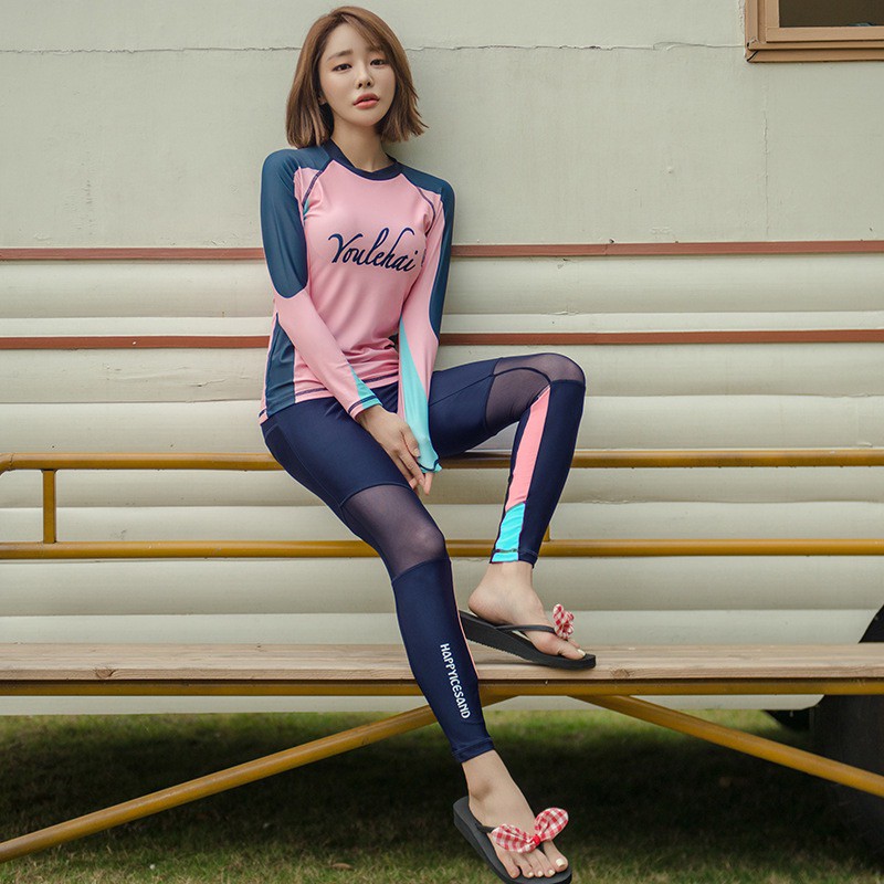 Bộ đồ bơi Bikini đi biển dành cho nữ kín đáo chống nắng Youleehai - Ảnh thật trải sàn