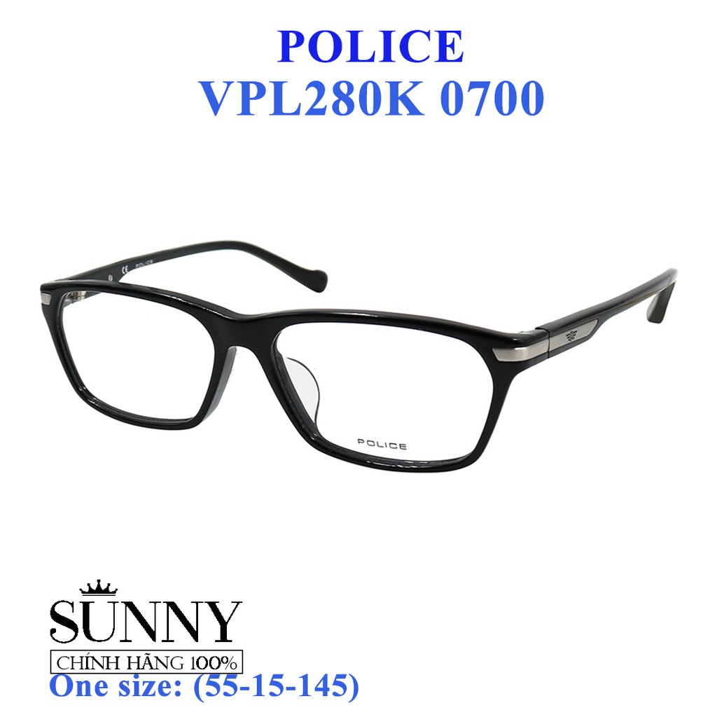 VPL280K - gọng kính thời trang Police chính hãng, thiết kế dễ đeo bảo vệ mắt