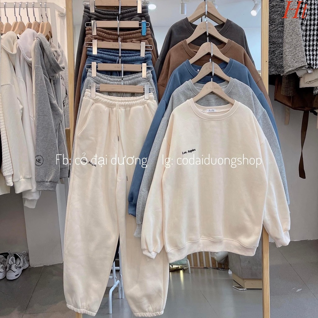 Bộ Nỉ cotton Los nhỏ ngực-8H8T