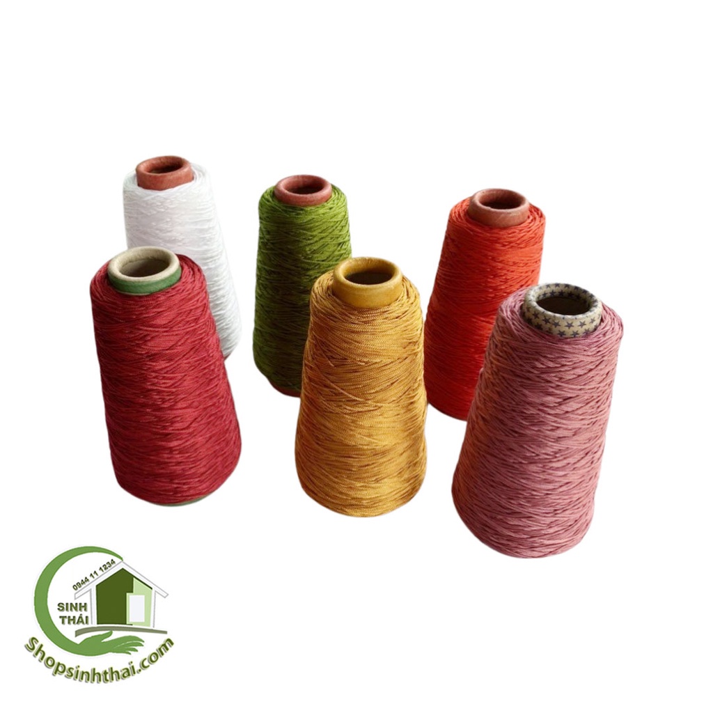 Cuộn dây chỉ dù màu hồng, xanh lá, vàng, trắng, đỏ, cam, hồng, đan móc túi xách, dây thả diều, may bao đa năng