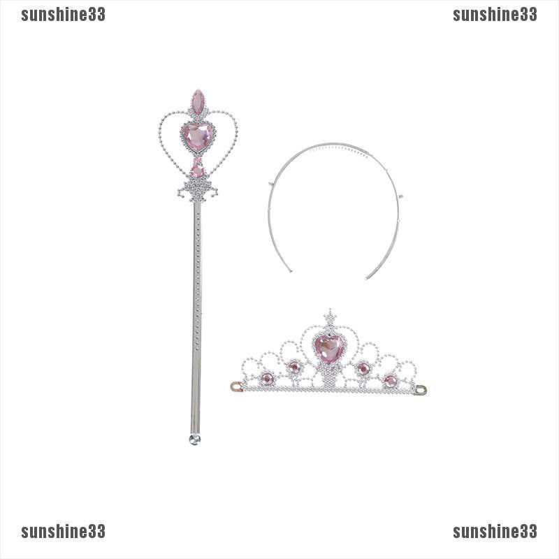 1 Bộ Vương Miện Công Chúa Đính Pha Lê + Đũa Thần Cho Bé Gái