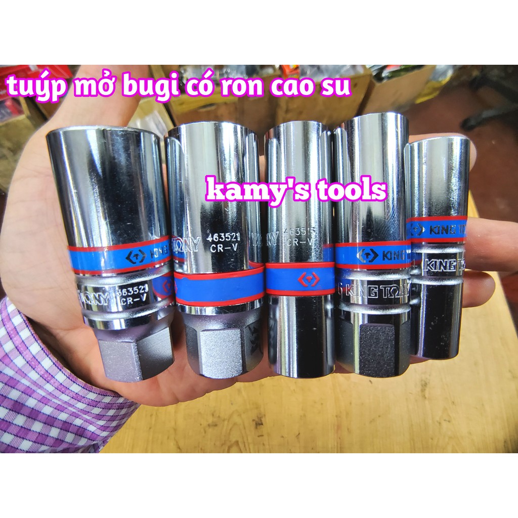 Tuýp Mở Bugi Có Ron Cao Su Kingtony 14mm, 16mm, 20.8mm