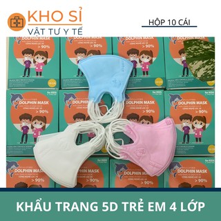 Khẩu Trang 3D Em Bé Dophin ( Hộp10 cái)