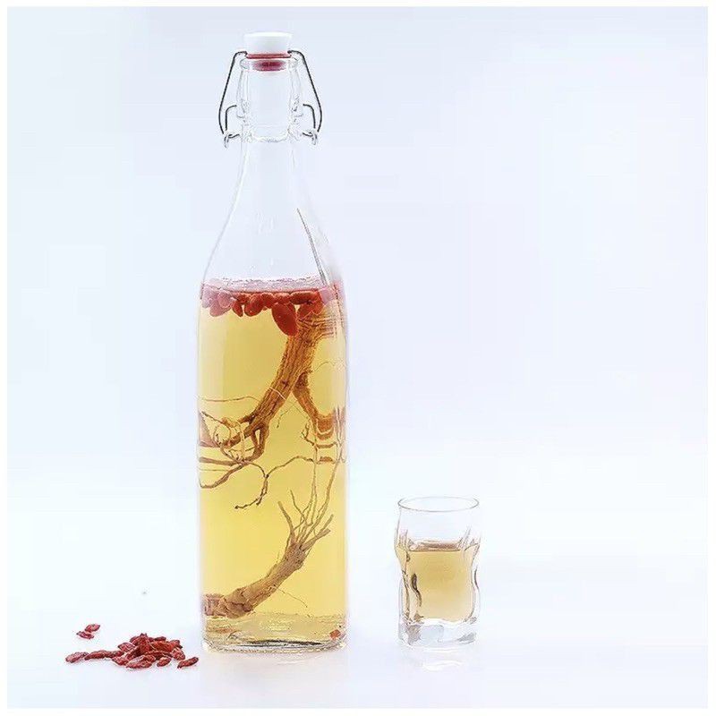 ĐẸP.Chai thuỷ tinh vuông nắp gài quai kim loại 250ml/500ml/1000ml | BigBuy360 - bigbuy360.vn