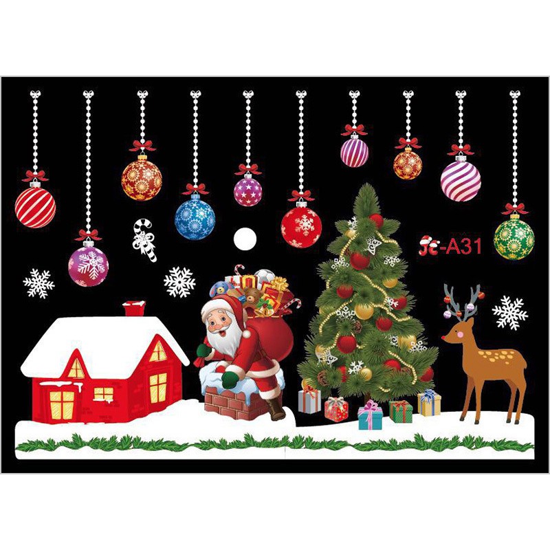 [ HCM ] Decal Noel trang trí giáng sinh 2021 trang trí trên mặt phẳng 120x80 cm