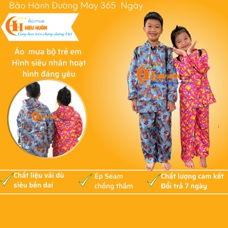 Áo Mưa Cho Bé, Áo Mưa Bộ Trẻ Em chất liệu vải dù siêu dai, siêu bền, chống rách aomuahieuhuan