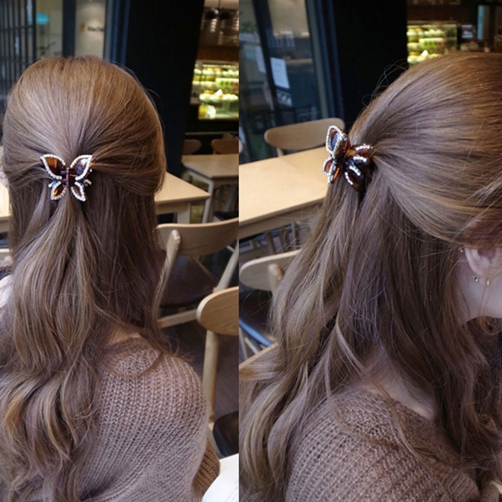 Kẹp tóc hình bướm đính đá xinh xắn thời trang cho nữ