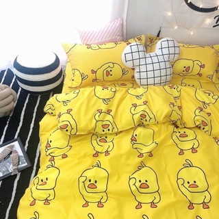 Bộ Ga Gối Cotton Poly Mẫu VỊT VÀNG CHO BÉ TRAI HOẶC BÉ GÁI CỰC XINH