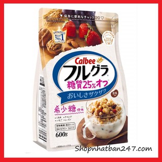 [Date mới] Ngũ cốc dinh dưỡng Calbee màu trắng vị quả óc chó hạnh nhân 600g