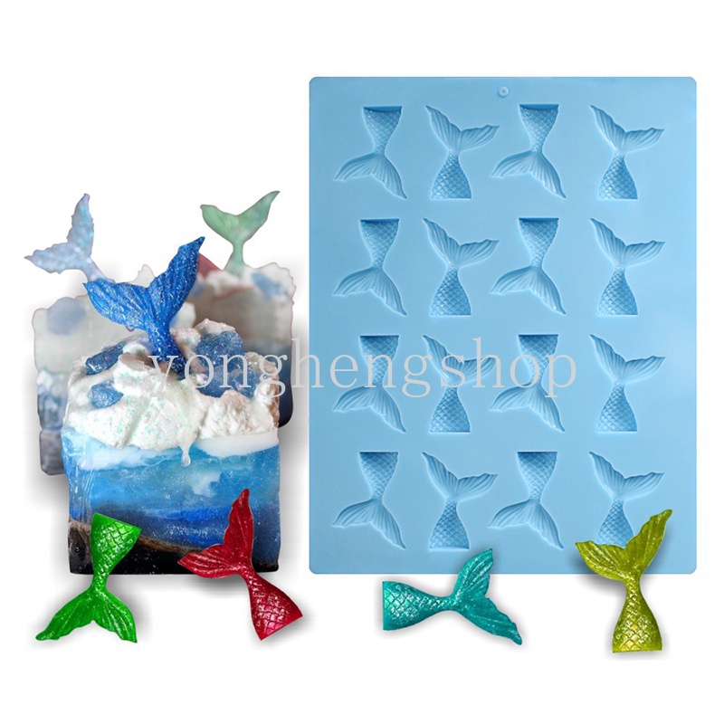 Khuôn silicone làm bánh hình đuôi nàng tiên cá xinh xắn