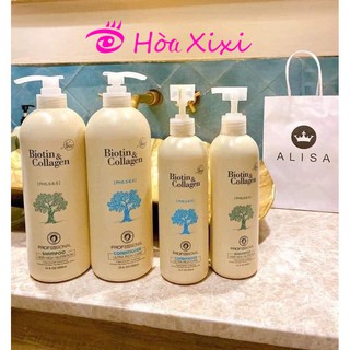 Cặp DẦU GỘI XẢ BIOTIN trắng COLLAGEN NEW 500ml - 1000ml
