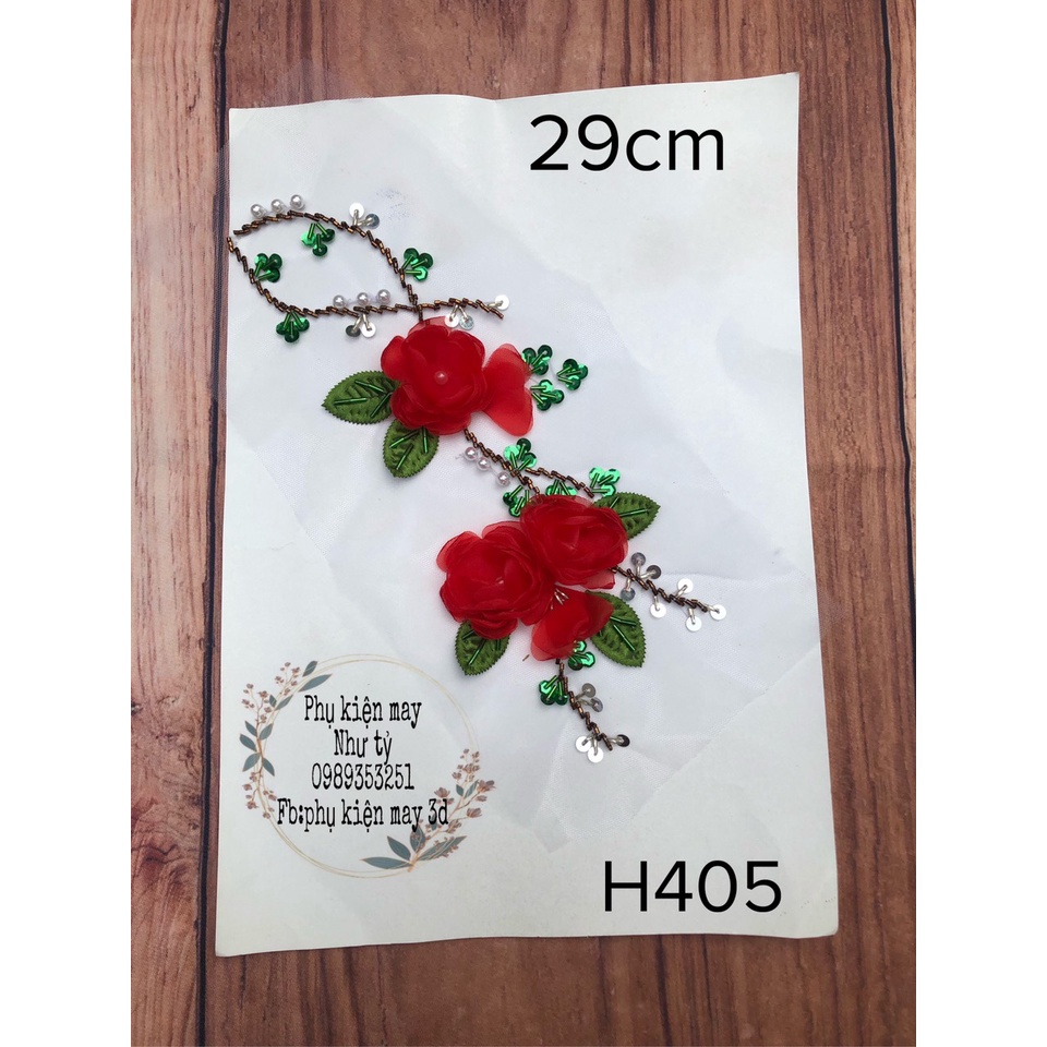 nhánh hoa đào bằng hoa ruy băng xinh xắn 29cm