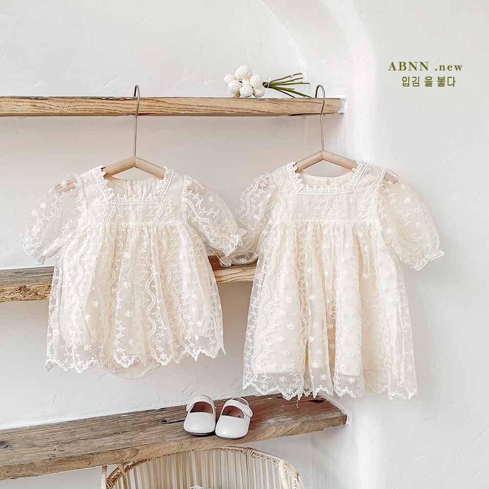 Bộ Áo Liền Quần Công Chúa Phối Ren Dễ Thương Thời Trang Mùa Hè Cho Bé Gái Sơ Sinh