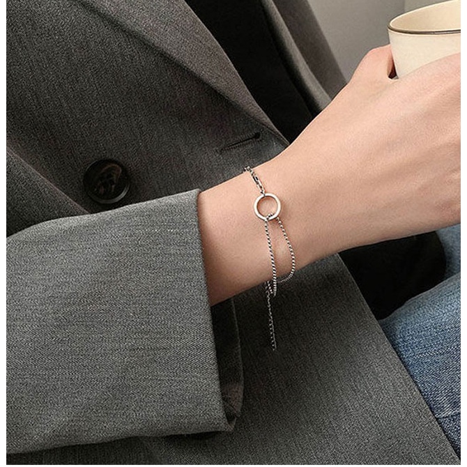 Vòng tay mạ bạc 925 cao cấp chính hãng phong cách Hàn Quốc trang sức bạc CINLA VT025