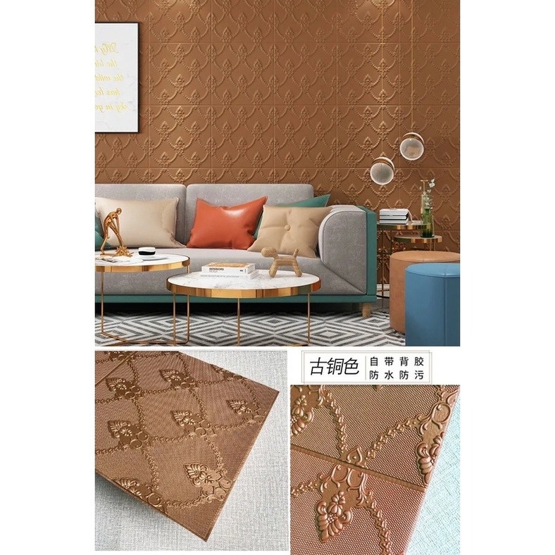 Sound insulation and beautification Self-Adhesive 3D Wall Sticker Paper Foam Imitation Brick Marble Embossed DIY Home Decoration Wallpaper Kidroom Kitchen Bedroom