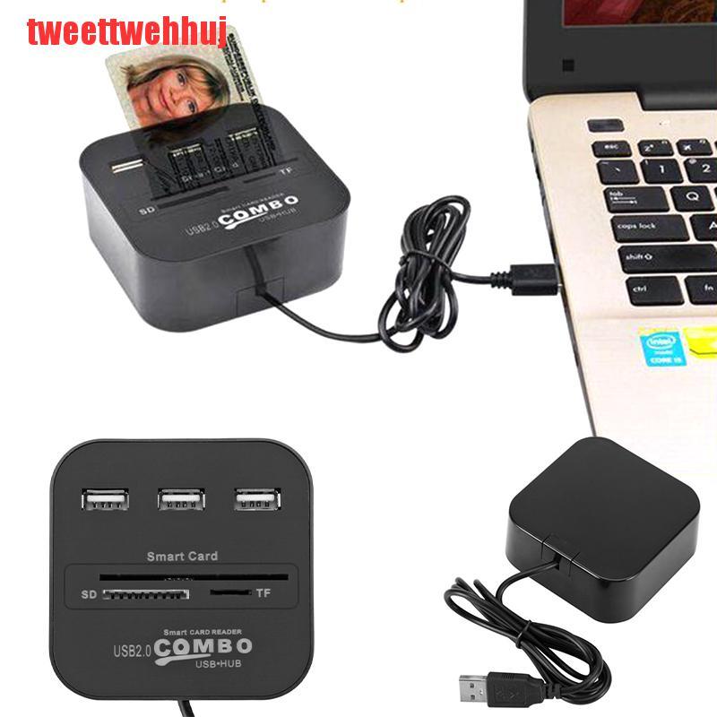 Đầu Đọc Thẻ Nhớ Usb Sim Thông Minh Emv Tf 3usb Hub 3 Trong 1