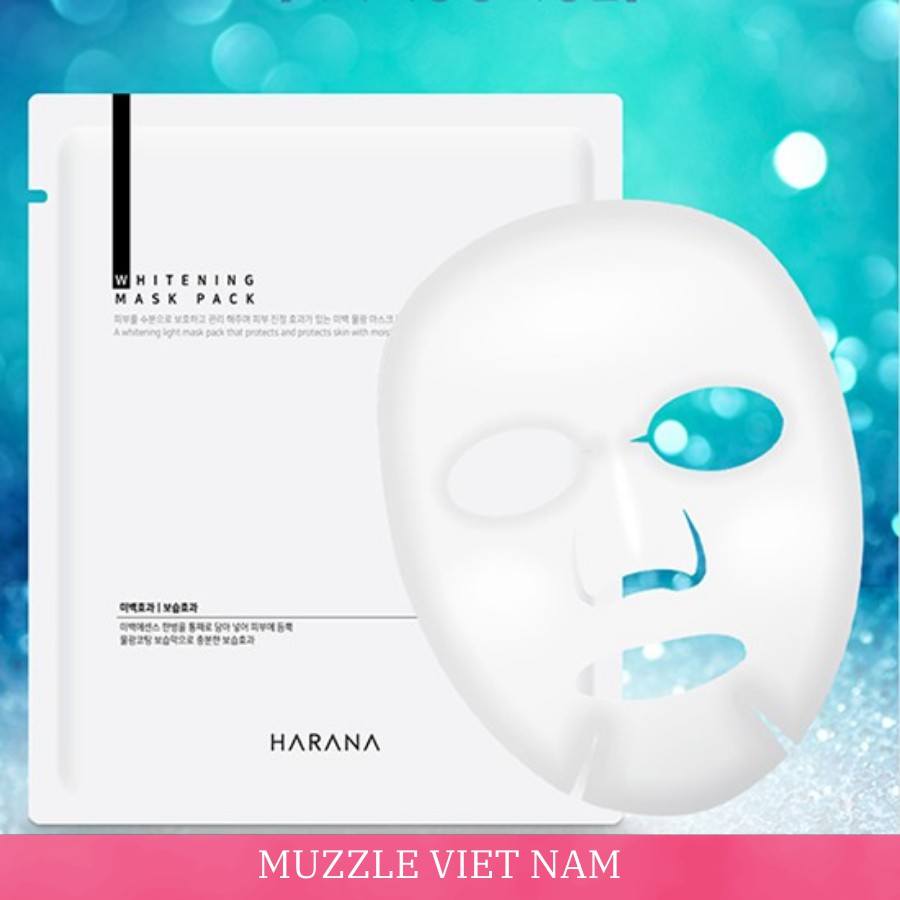 Mặt Nạ Giấy HARANA Whitening Mask Pack Dưỡng Da hộp 10 Miếng Chính Hãng Hàn Quốc (hộp 10 miếng)