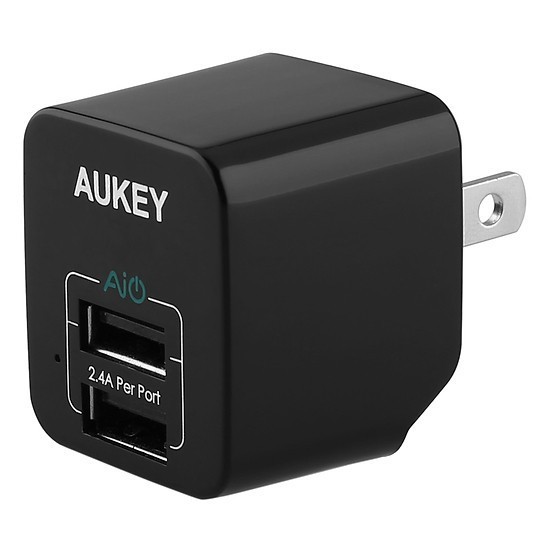 Adapter Sạc 2 Cổng 12W Aukey PA-U32 - Hàng Chính Hãng- Đen