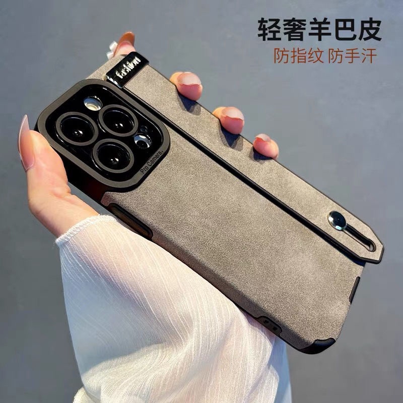 Bao Da Điện Thoại Da Cừu Cao Cấp Chống Dấu Vân Tay Có Giá Đỡ Cho iphone 12 13 11 pro max 14 plus xs xr Ốp