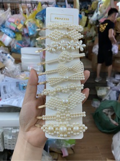 Set 10 Kẹp Tóc Ngọc Trai Siêu Xinh